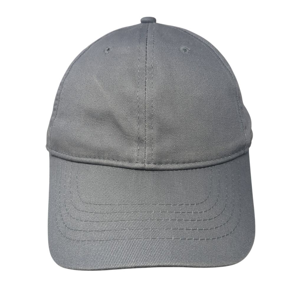Unbranded Strapback Hat Solid Gray One Size Blank… - image 1